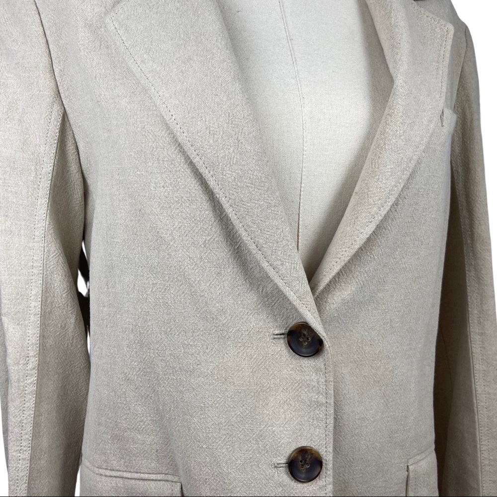 CREAM/ light tan linen blazer oversized